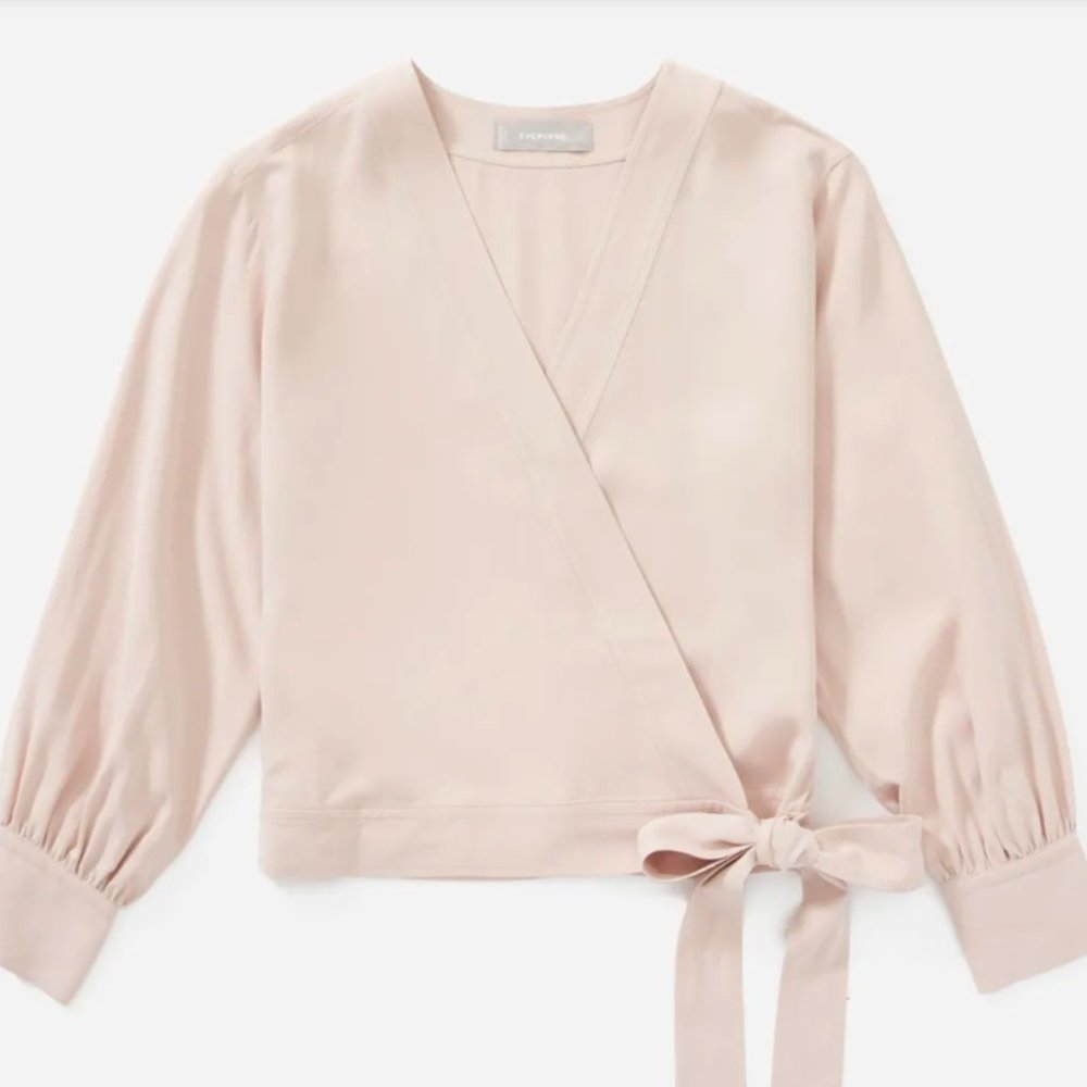 Everlane Washable Silk Wrap Top nwot